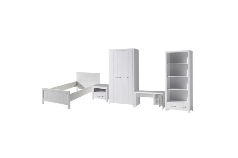 Seng med nattbord 2-dørs garderobeskap Skrivebord Bokhylle Erik