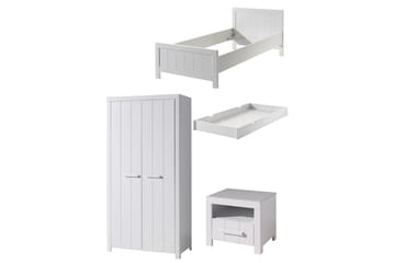 Seng med nattbord 2-dørs garderobeskap Skuff Erik - Møbler - Senger - Møbelsett til soverom