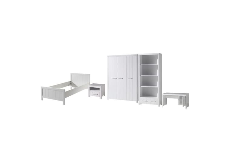 Seng med nattbord 3-dørs garderobeskap Skrivebord Bokhylle Erik