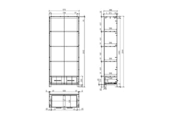 Seng med nattbord 3-dørs garderobeskap Skrivebord Bokhylle Skuff Erik - Møbler - Senger - Møbelsett til soverom