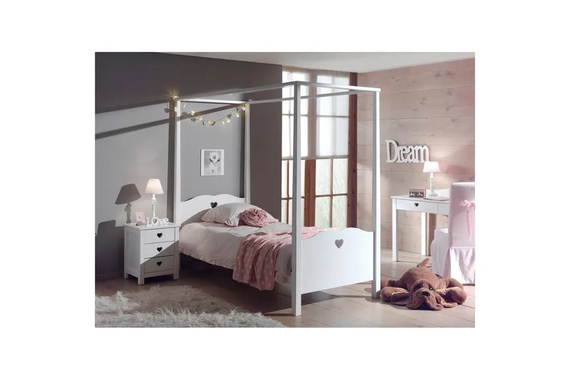 Seng med Nattbord Amori Hvit - Møbler - Senger - Møbelsett til soverom