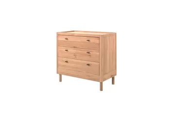 Seng med nattbord garderobe Forrest kommode med 3 skuffer Eik - Eik - Møbler - Senger - Møbelsett til soverom