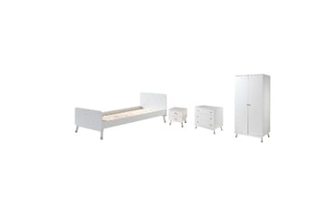 Seng med nattbord garderobe kommode Billy Hvit - Møbler - Senger - Møbelsett til soverom