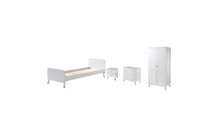 Seng med nattbord garderobe kommode Billy Hvit - Møbler - Senger - Møbelsett til soverom