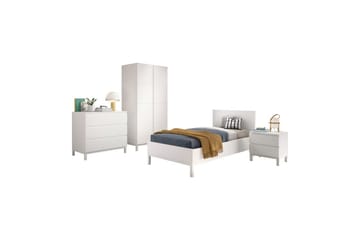 Seng med nattbord garderobe kommode Eva 2-dørs - 2-dørs - Møbler - Senger - Møbelsett til soverom