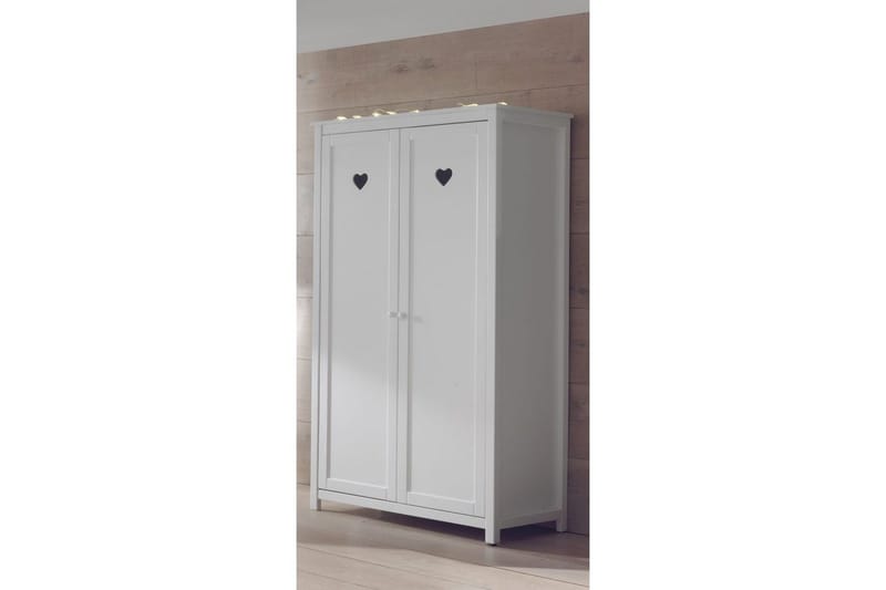 Seng med nattbord garderobe skrivebord Amori Hvit 2-dørs - 2-dørs - Møbler - Senger - Møbelsett til soverom