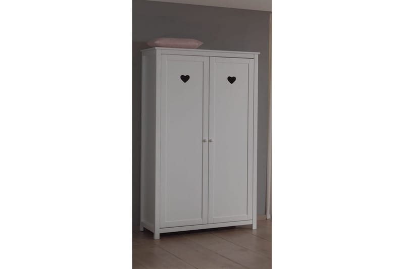 Seng med nattbord garderobe skrivebord bokhylle Amori Hvit 2-dørs - 2-dørs - Møbler - Senger - Møbelsett til soverom