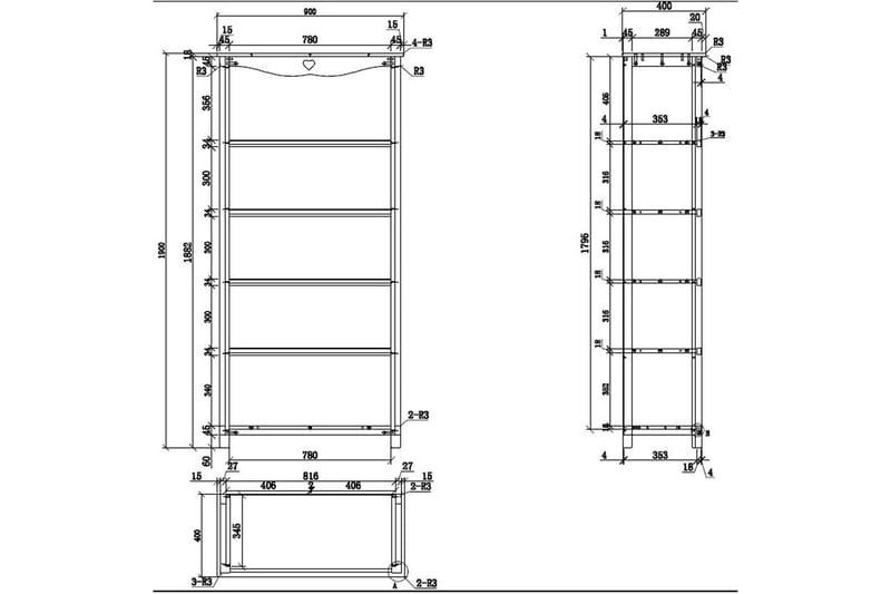 Seng med nattbord garderobe skrivebord bokhylle Amori Hvit 2-dørs - 2-dørs - Møbler - Senger - Møbelsett til soverom