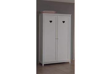 Seng med nattbord garderobe skuff Amori Hvit 2-dørs - 2-dørs - Møbler - Senger - Møbelsett til soverom