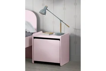Seng med nattbord Vegghyller Kiddy Rosa - Rosa - Møbler - Senger - Møbelsett til soverom