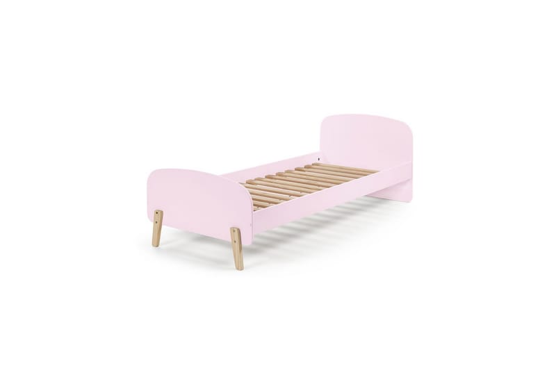 Seng med nattbord Vegghyller Sikkerhetsrail Kiddy Rosa - Rosa - Møbler - Senger - Møbelsett til soverom