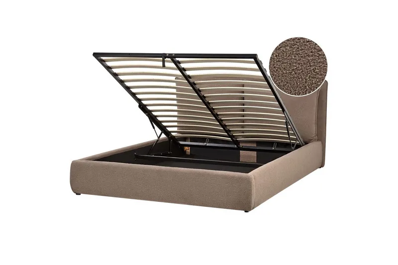 Seng med oppbevaring Bajonna Beige 160x200 - Møbler - Senger - Senger med oppbevaring