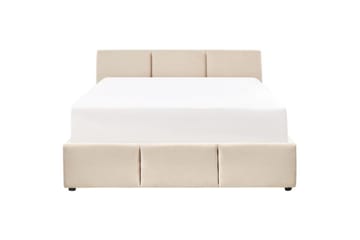 Seng med oppbevaring Bousse - Beige/Fløyel, 160x200 cm - Møbler - Senger - Senger med oppbevaring