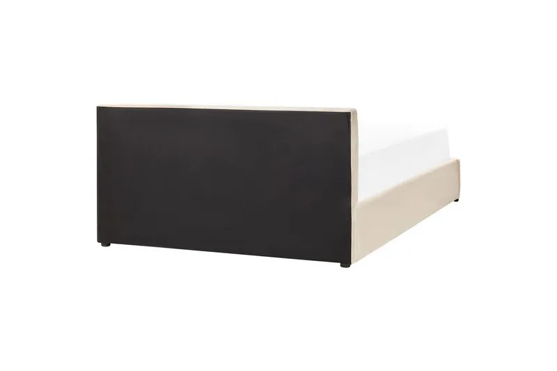 Seng med oppbevaring Bousse - Beige/fløyel, 160x200 cm - Møbler - Senger - Senger med oppbevaring