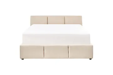 Seng med oppbevaring Bousse - Beige/fløyel, 160x200 cm - Møbler - Senger - Senger med oppbevaring