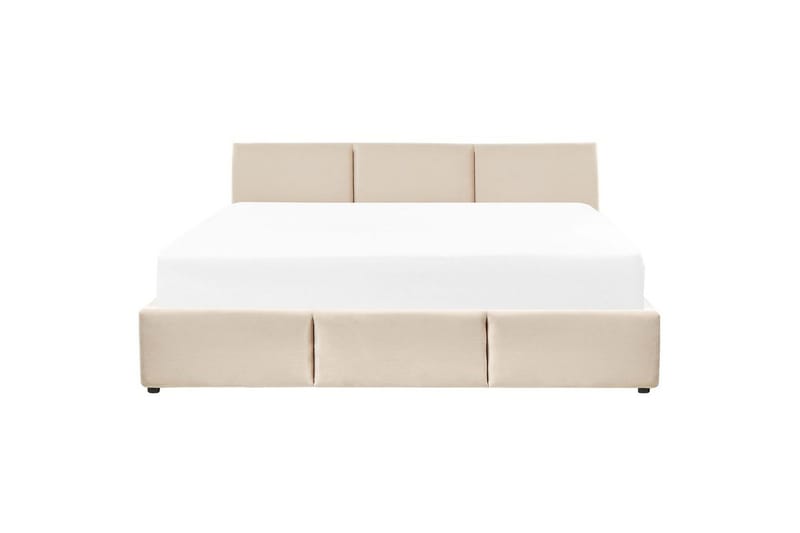 Seng med oppbevaring Bousse - Beige/fløyel, 180x200 cm - Møbler - Senger - Senger med oppbevaring