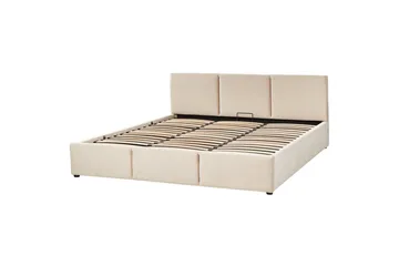 Seng med oppbevaring Bousse - Beige/fløyel, 180x200 cm - Møbler - Senger - Senger med oppbevaring