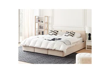 Seng med oppbevaring Bousse - Beige/fløyel, 180x200 cm - Møbler - Senger - Senger med oppbevaring