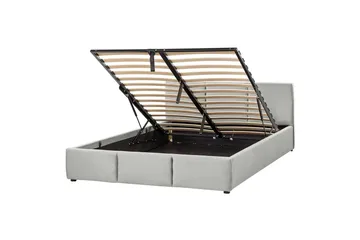 Seng med oppbevaring Bousse - Grå/Fløyel, 160x200 cm - Møbler - Senger - Senger med oppbevaring