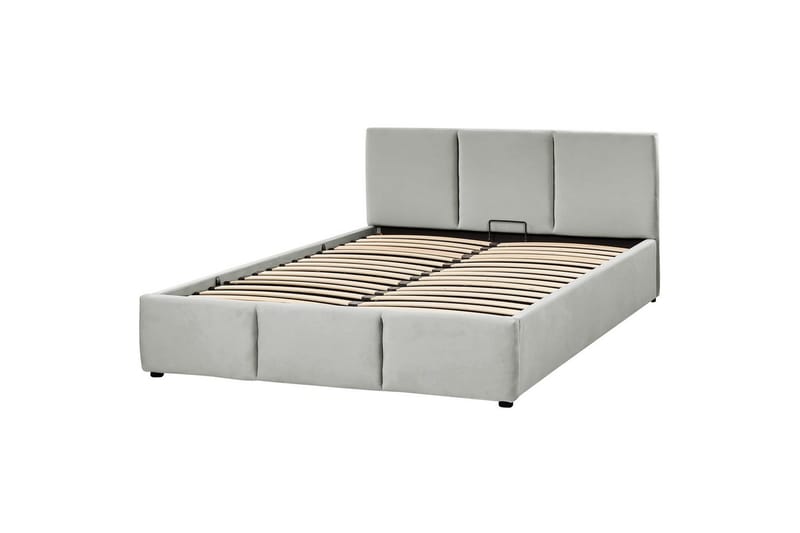 Seng med oppbevaring Bousse - Grå/Fløyel, 160x200 cm - Møbler - Senger - Senger med oppbevaring