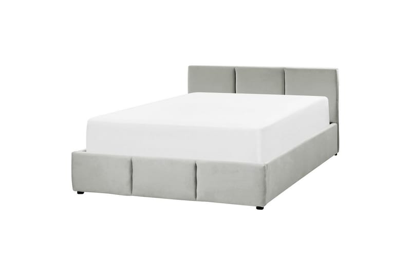 Seng med oppbevaring Bousse - Grå/Fløyel, 160x200 cm - Møbler - Senger - Senger med oppbevaring