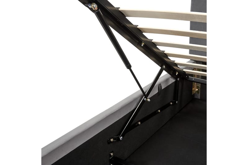 Seng med oppbevaring Bousse - Mørkegrå/fløyel, 180x200 cm - Møbler - Senger - Senger med oppbevaring