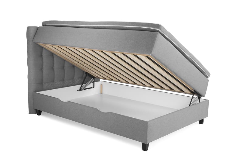Seng med Oppbevaring Boxford 120x200 - Lysegrå - Møbler - Senger - Enkeltsenger