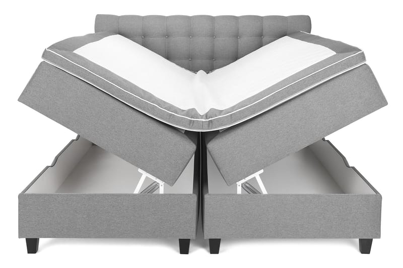 Seng med Oppbevaring Boxford 160x200 - Lysgrå - Møbler - Senger - Enkeltsenger