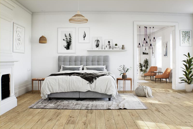 Seng med Oppbevaring Boxford 80x200 - Lysgrå - Møbler - Senger - Enkeltsenger