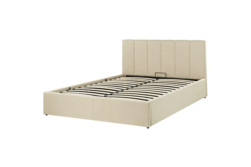 Seng med oppbevaring Dreux - Beige, svart, 140x200 cm - Møbler - Senger - Senger med oppbevaring