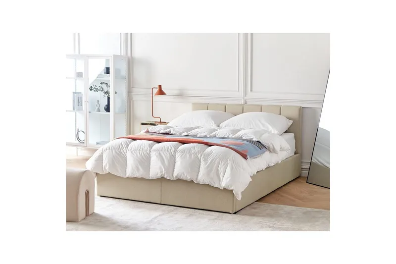 Seng med oppbevaring Dreux - Beige, svart, 140x200 cm - Møbler - Senger - Senger med oppbevaring