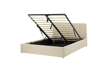 Seng med oppbevaring Dreux - Beige, svart, 140x200 cm - Møbler - Senger - Senger med oppbevaring