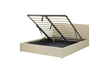 Seng med oppbevaring Dreux - Beige, svart, 160x200 cm - Møbler - Senger - Senger med oppbevaring