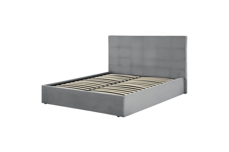Seng med oppbevaring Lorient - Grå/Fløyel, Grå/fløyel, 140x200 cm - Møbler - Senger - Senger med oppbevaring
