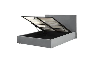 Seng med oppbevaring Lorient - Grå/Fløyel, Grå/fløyel, 160x200 cm - Møbler - Senger - Senger med oppbevaring