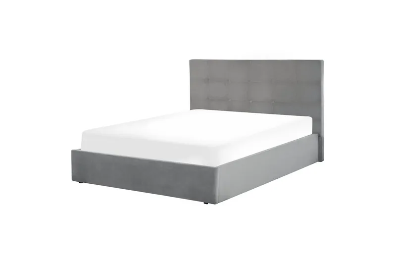 Seng med oppbevaring Lorient - Grå/Fløyel, Grå/fløyel, 160x200 cm - Møbler - Senger - Senger med oppbevaring