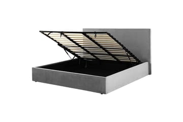 Seng med oppbevaring Lorient - Grå/Fløyel, Grå/fløyel, 180x200 cm - Møbler - Senger - Senger med oppbevaring