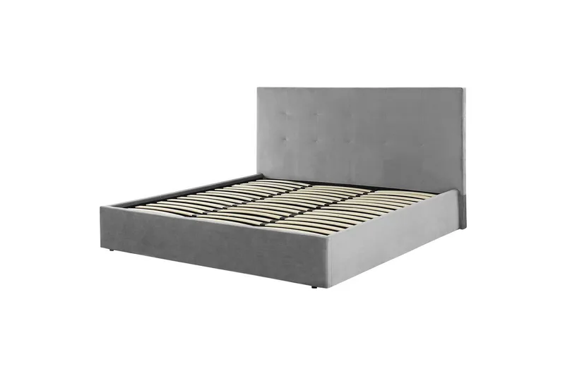 Seng med oppbevaring Lorient - Grå/Fl øyel, Grå/fløyel, 180x200 cm - Møbler - Senger - Senger med oppbevaring