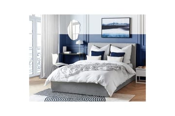 Seng med oppbevaring Lorient - Grå/Polyester, Grå/polyester, 140x200 cm - Møbler - Senger - Senger med oppbevaring