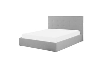 Seng med oppbevaring Lorient - Grå/Polyester, Grå/polyester, 140x200 cm - Møbler - Senger - Senger med oppbevaring