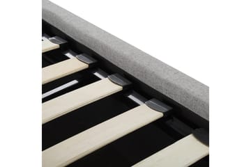 Seng med oppbevaring Lorient - Grå/Polyester, Grå/polyester, 140x200 cm - Møbler - Senger - Senger med oppbevaring