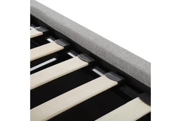 Seng med oppbevaring Lorient - Grå/Polyester, Grå/polyester, 160x200 cm - Møbler - Senger - Senger med oppbevaring