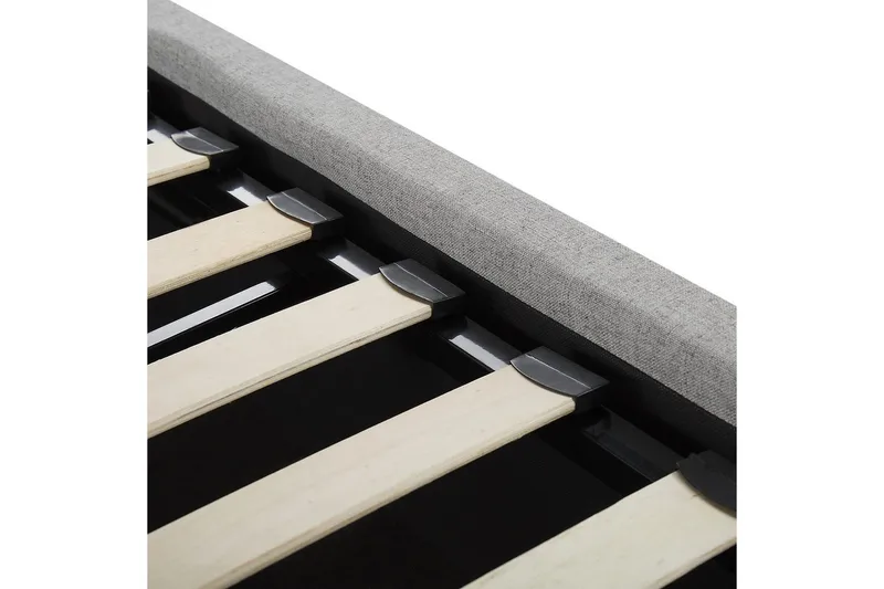 Seng med oppbevaring Lorient - Grå/Polyester, Grå/polyester, 160x200 cm - Møbler - Senger - Senger med oppbevaring