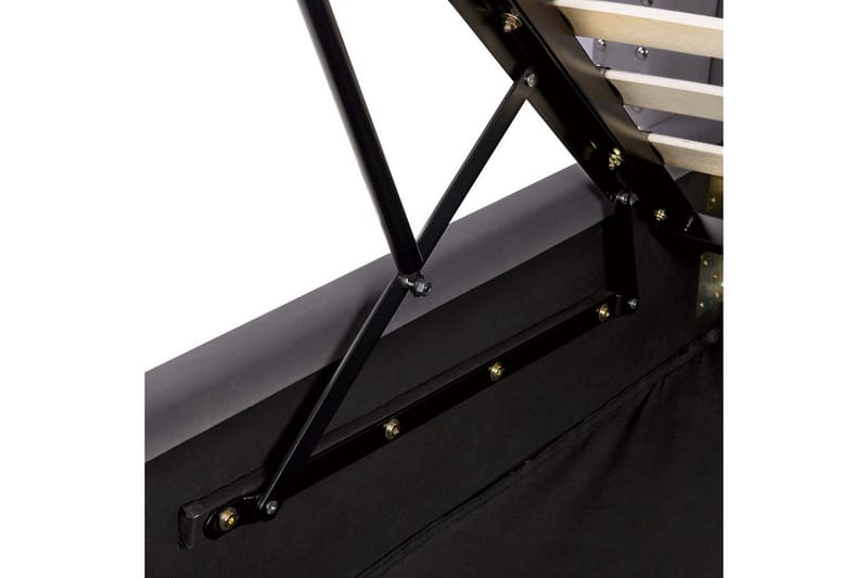 Seng med oppbevaring Lubbon - Grå, Sølv, 140x200 cm - Møbler - Senger - Senger med oppbevaring