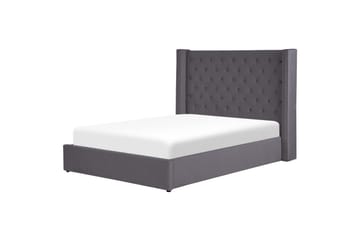 Seng med oppbevaring Lubbon - Grå, Sølv, 140x200 cm - Møbler - Senger - Senger med oppbevaring