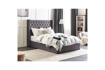 Seng med oppbevaring Lubbon - Grå, Sølv, 140x200 cm - Møbler - Senger - Senger med oppbevaring