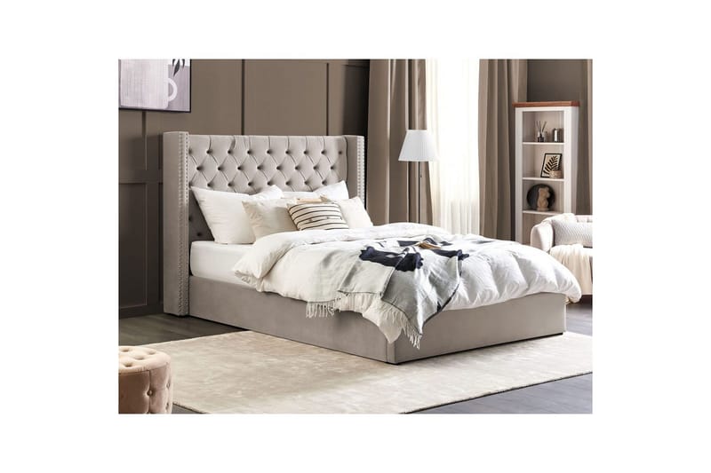 Seng med oppbevaring Lubbon - Sølv, 180x200 cm - Møbler - Senger - Senger med oppbevaring