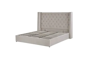 Seng med oppbevaring Lubbon - Sølv, 180x200 cm - Møbler - Senger - Senger med oppbevaring