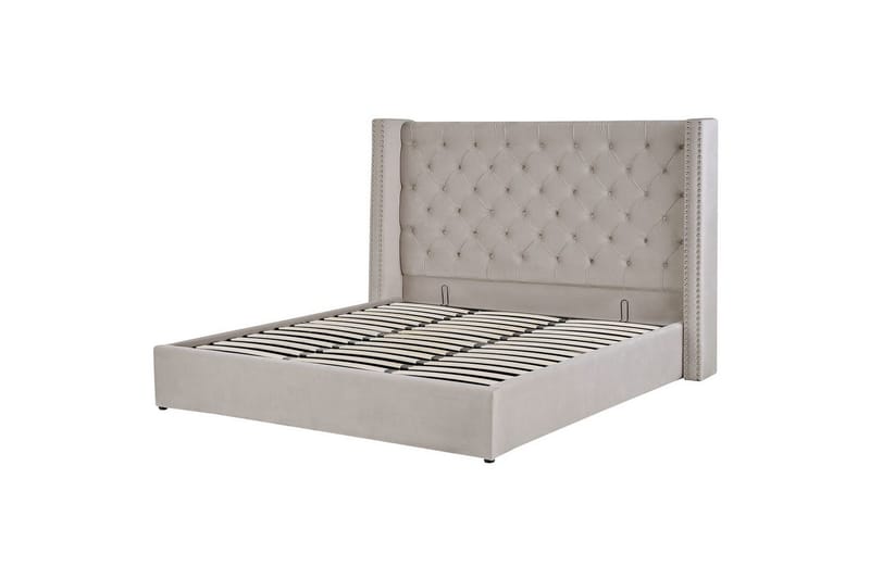 Seng med oppbevaring Lubbon - Sølv, 180x200 cm - Møbler - Senger - Senger med oppbevaring