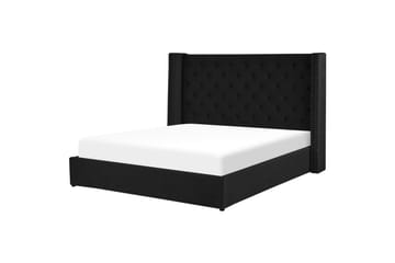 Seng med oppbevaring Lubbon - Svart, Sølv, 180x200 cm - Møbler - Senger - Senger med oppbevaring